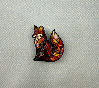 Stained Glass Wildlife Enamel Pins