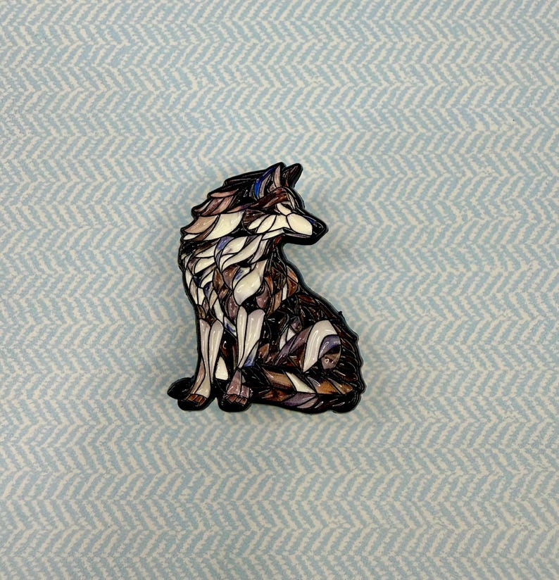Stained Glass Wildlife Enamel Pins