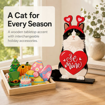 🔥 LAST DAY 49% OFF 🐾 Interchangeable Seasonal Animal Wooden Decor Set