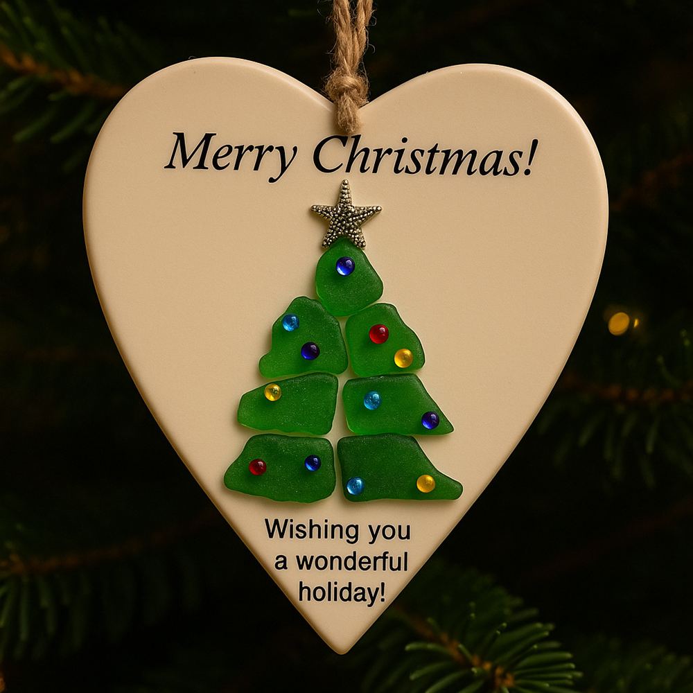 🎄Sea Glass Christmas Tree Ornament