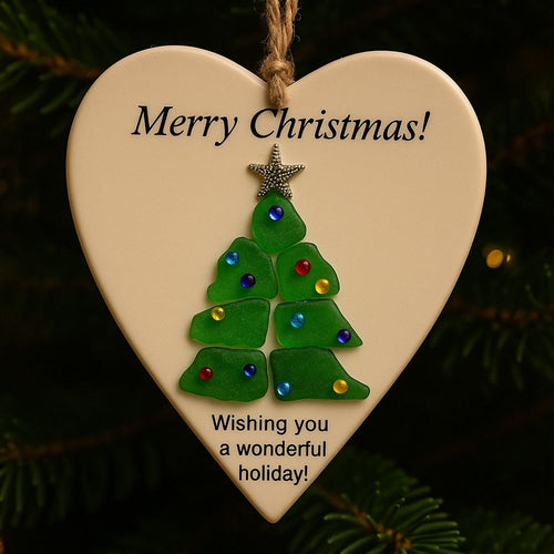 🎄Sea Glass Christmas Tree Ornament