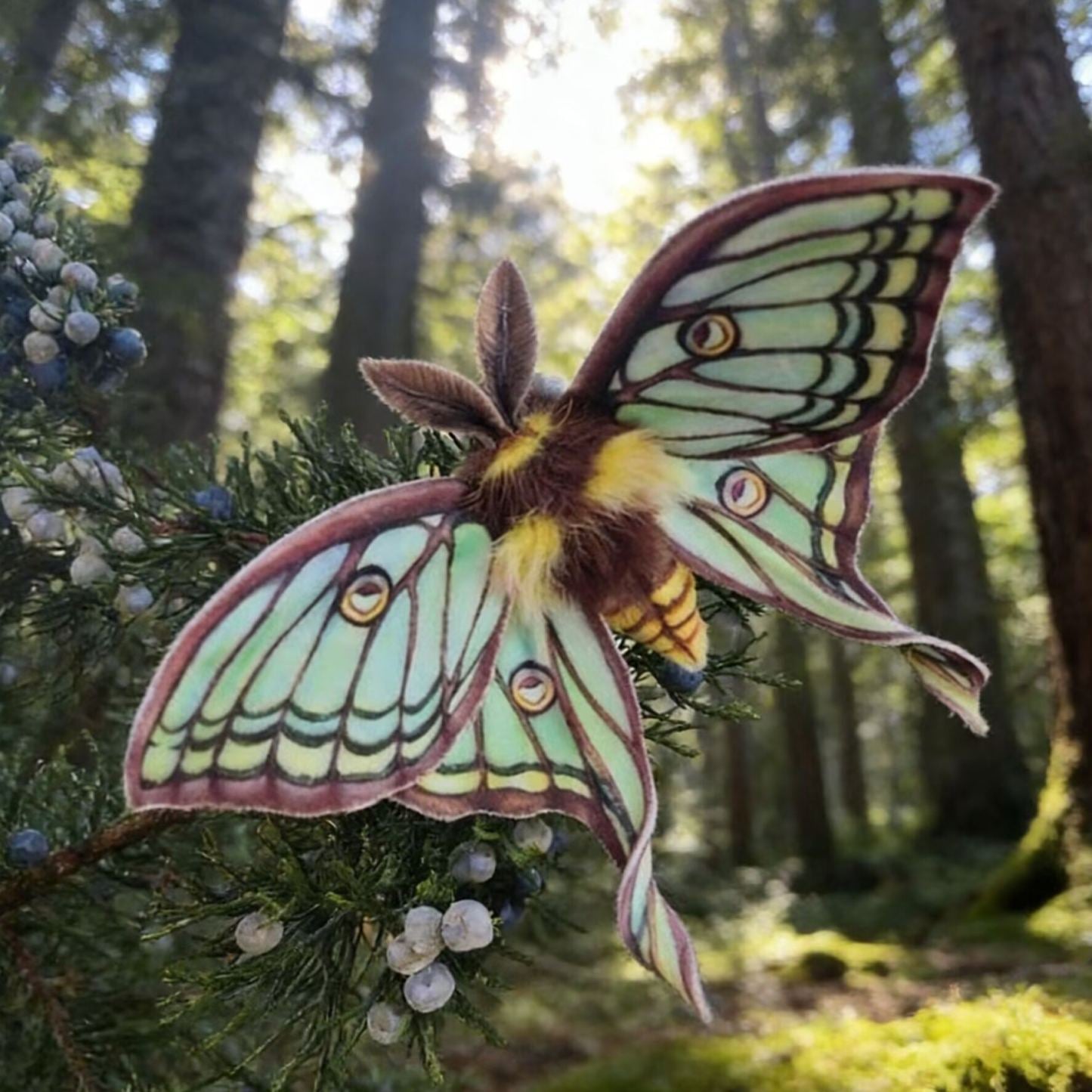 Spanish Moon Moth hair clip