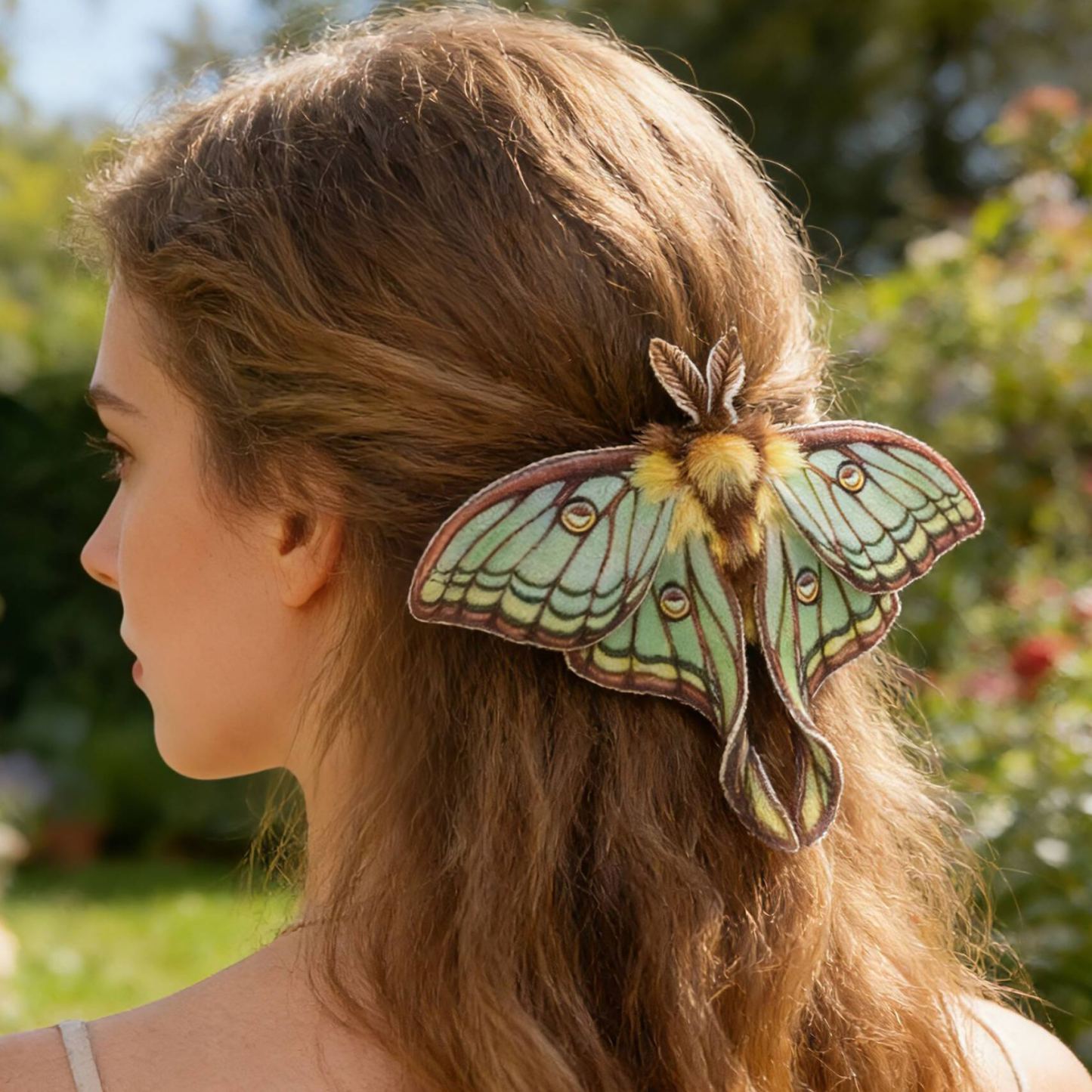 Spanish Moon Moth hair clip
