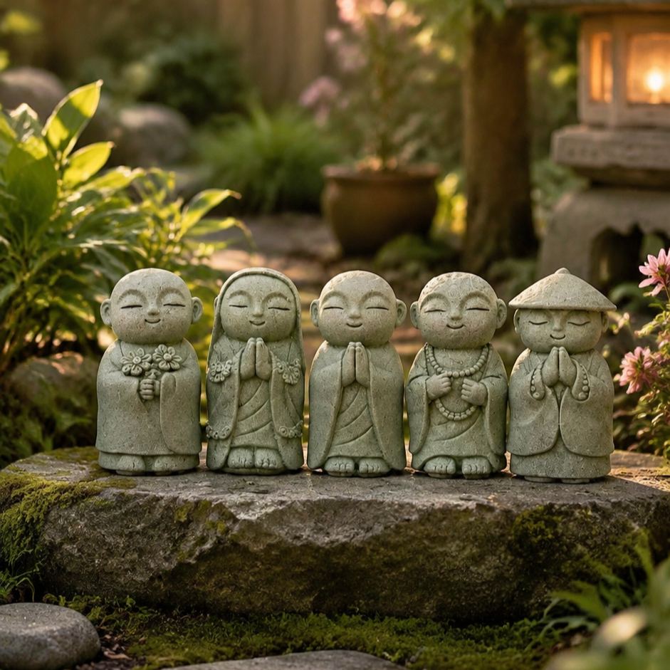 🧘Summer Sale 50% OFF🔥Handcrafted Mini Stone Zen Jizo Statue