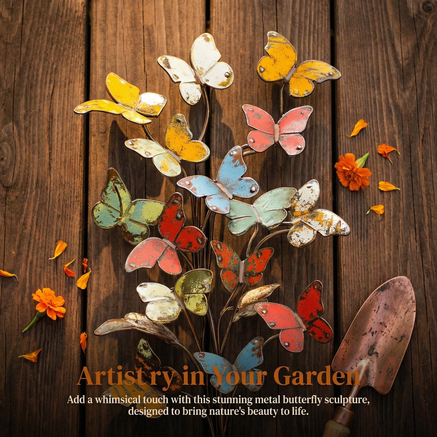 🦋🦋Multicolored Metal Butterfly Garden Stake