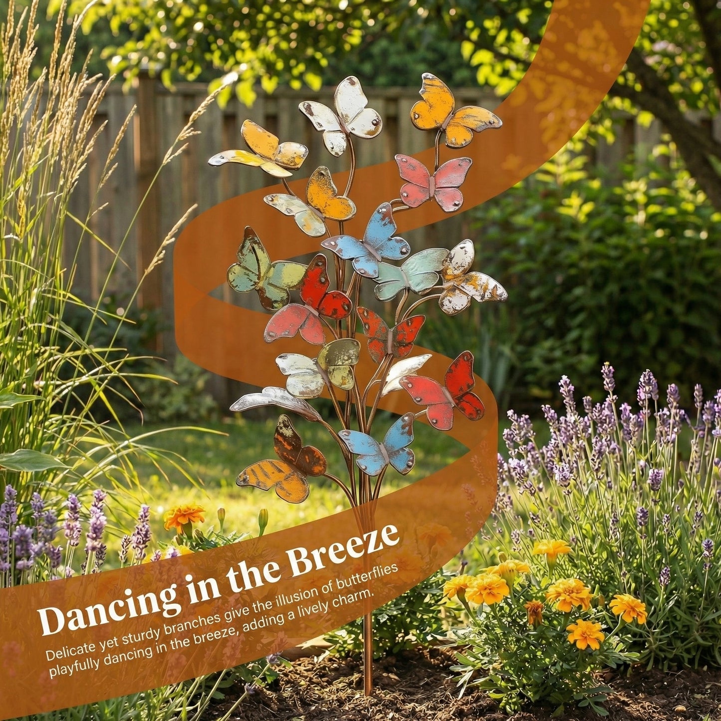 🦋🦋Multicolored Metal Butterfly Garden Stake