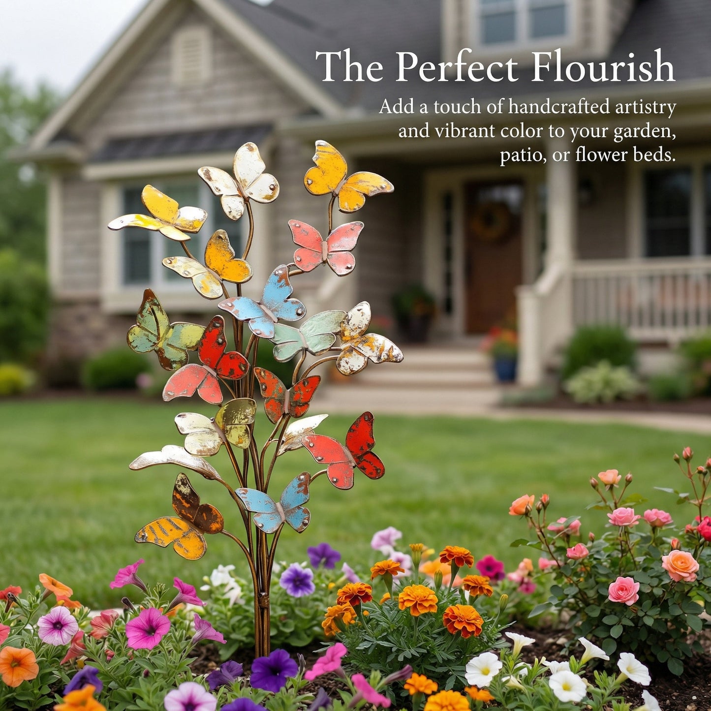 🦋🦋Multicolored Metal Butterfly Garden Stake