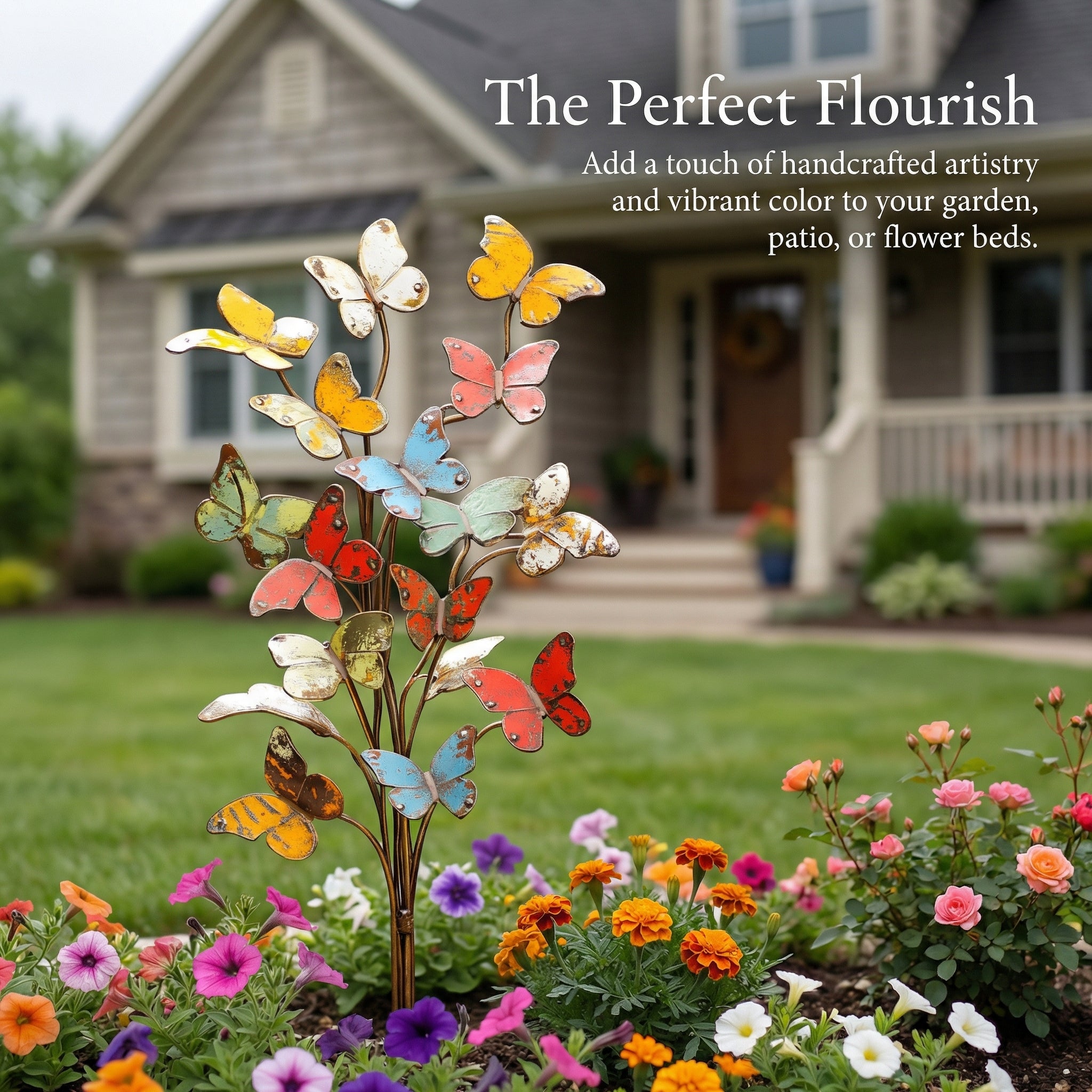 🦋🦋Multicolored Metal Butterfly Garden Stake
