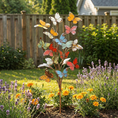 🦋🦋Multicolored Metal Butterfly Garden Stake