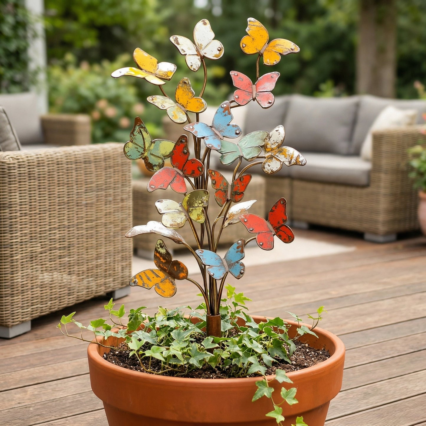 🦋🦋Multicolored Metal Butterfly Garden Stake