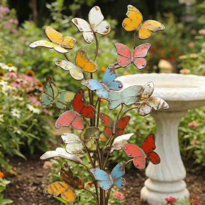🦋🦋Multicolored Metal Butterfly Garden Stake