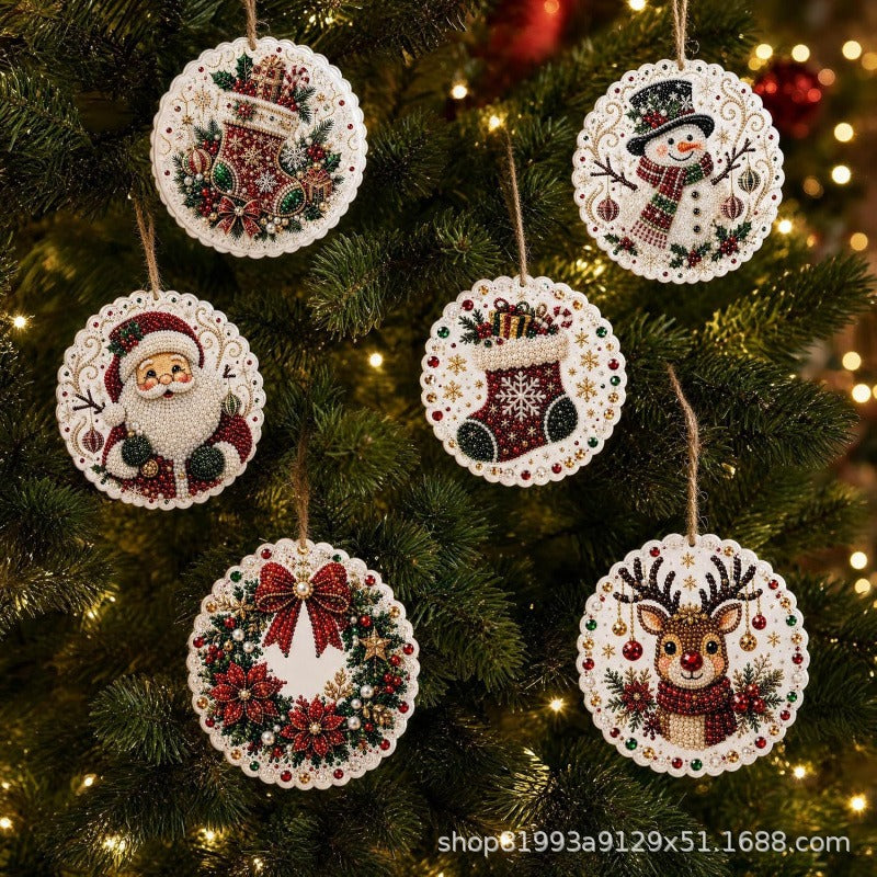 🎄👻 ✨ 60,000+ Sold🏵️6 Pcs Christmas DIY Diamond Painting Ornaments