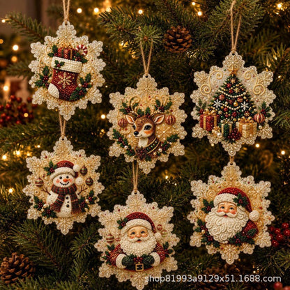 🎄👻 ✨ 60,000+ Sold🏵️6 Pcs Christmas DIY Diamond Painting Ornaments