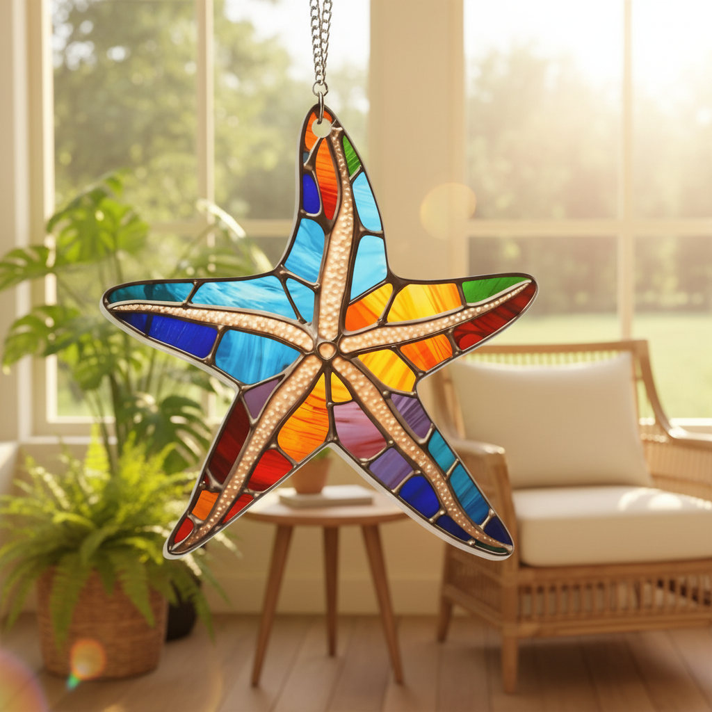 ☀️ Stained Glass Suncatcher & Beach Ornament Collection 🏖️