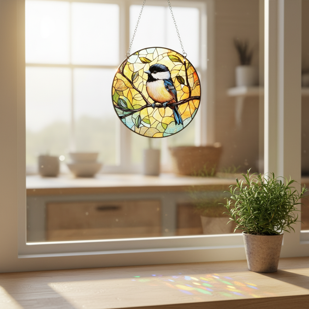 🎨🐦 Stained Glass Style Bird Sun Catcher