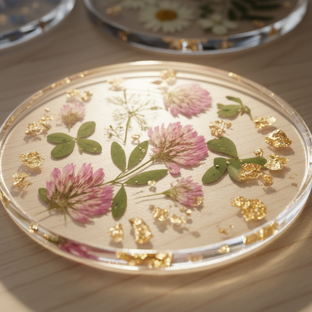 Pressed Flower Resin Coasters