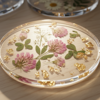 Pressed Flower Resin Coasters
