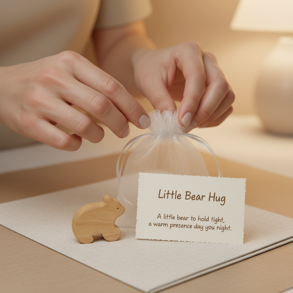 Little Bear Hug Figurine with Inspirational Card