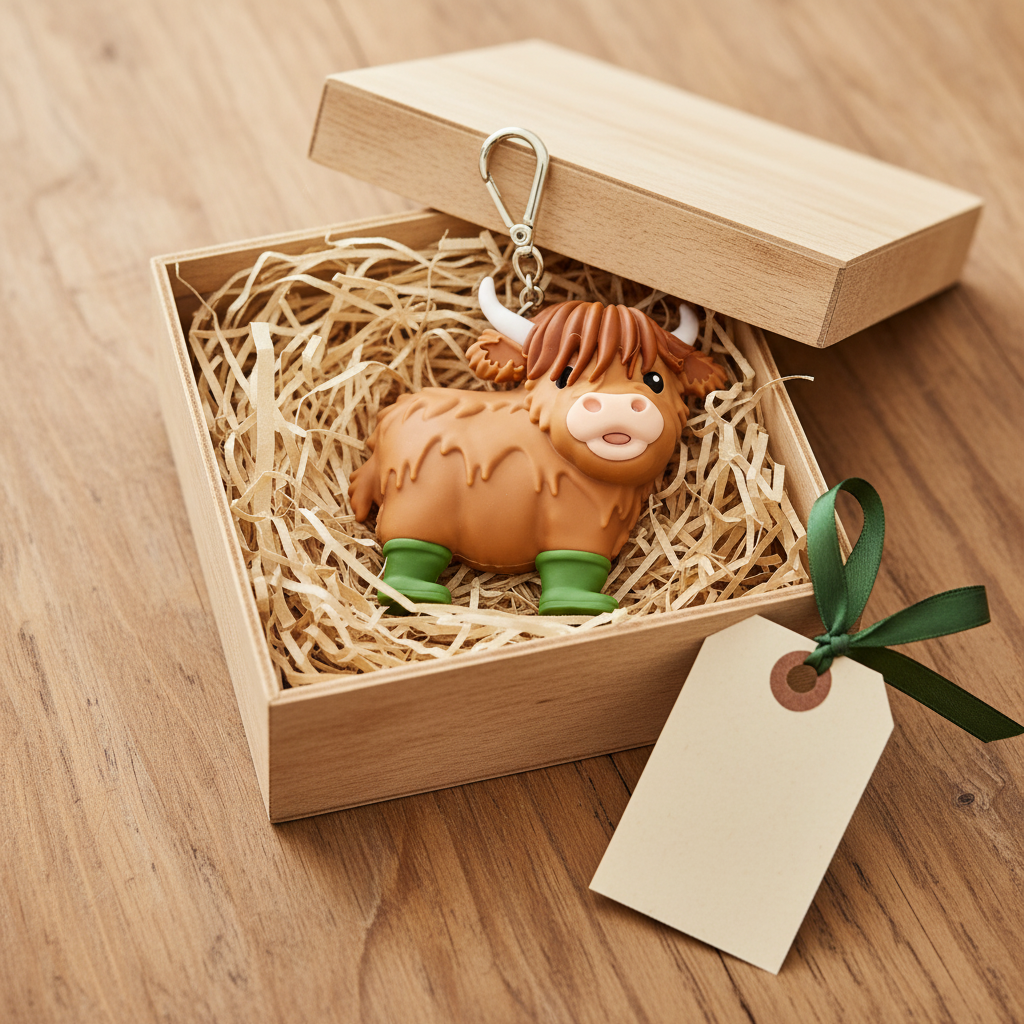 Highland Cow Keychain