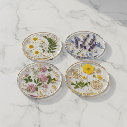 Pressed Flower Resin Coasters