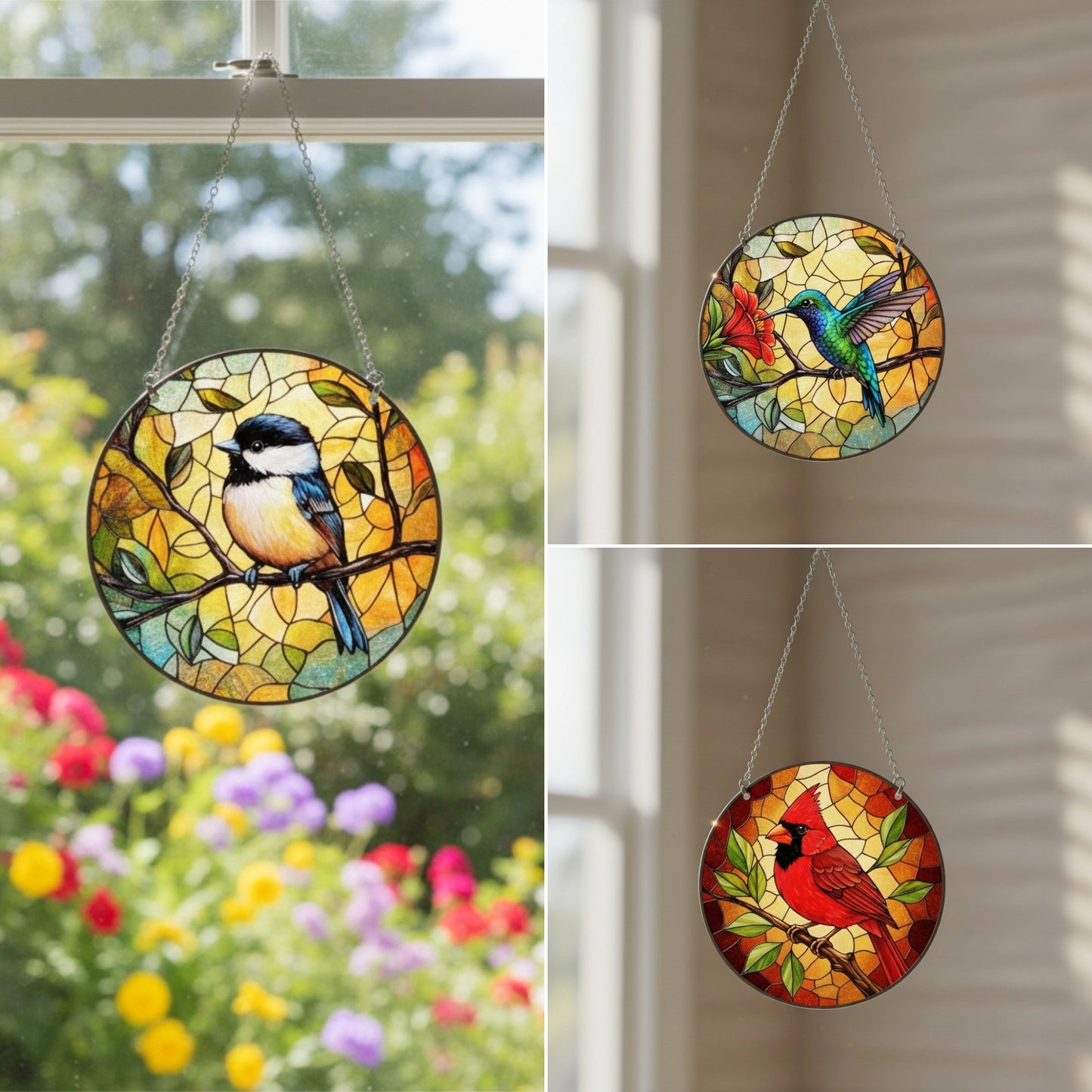 🎨🐦 Stained Glass Style Bird Sun Catcher