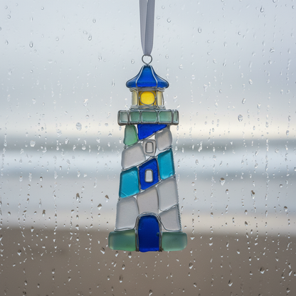 Sea Glass Lighthouse Ornament