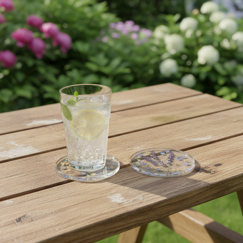 Pressed Flower Resin Coasters