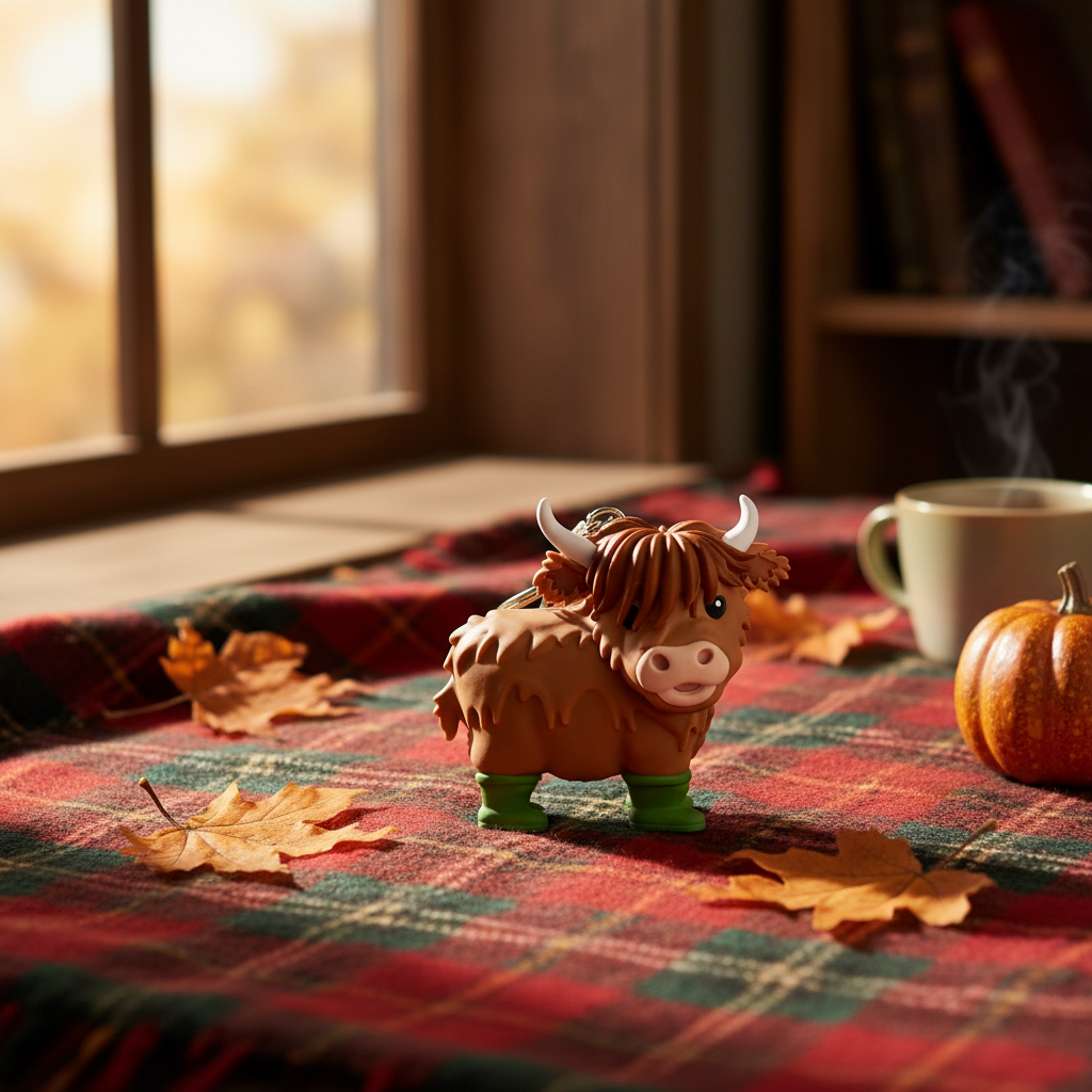 Highland Cow Keychain