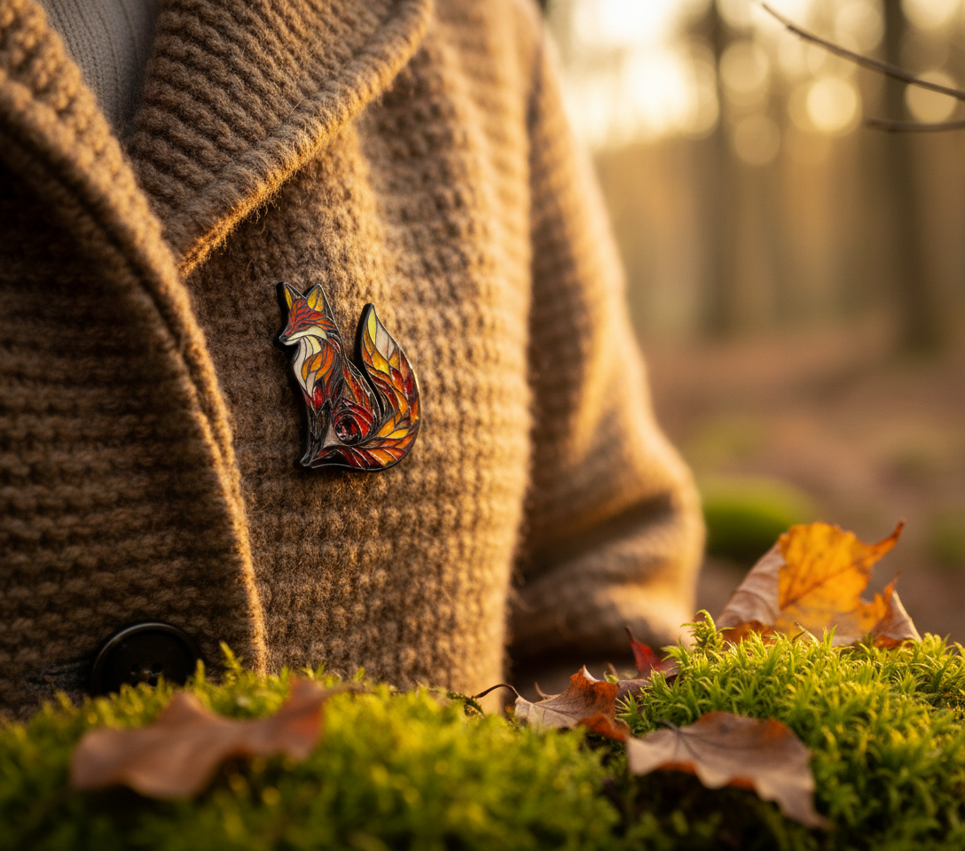 Stained Glass Wildlife Enamel Pins