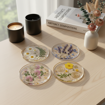 Pressed Flower Resin Coasters