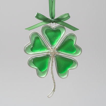 Sea Glass Five-Leaf Clover Ornament
