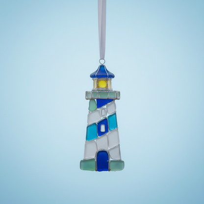 Sea Glass Lighthouse Ornament