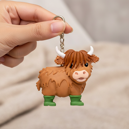 Highland Cow Keychain