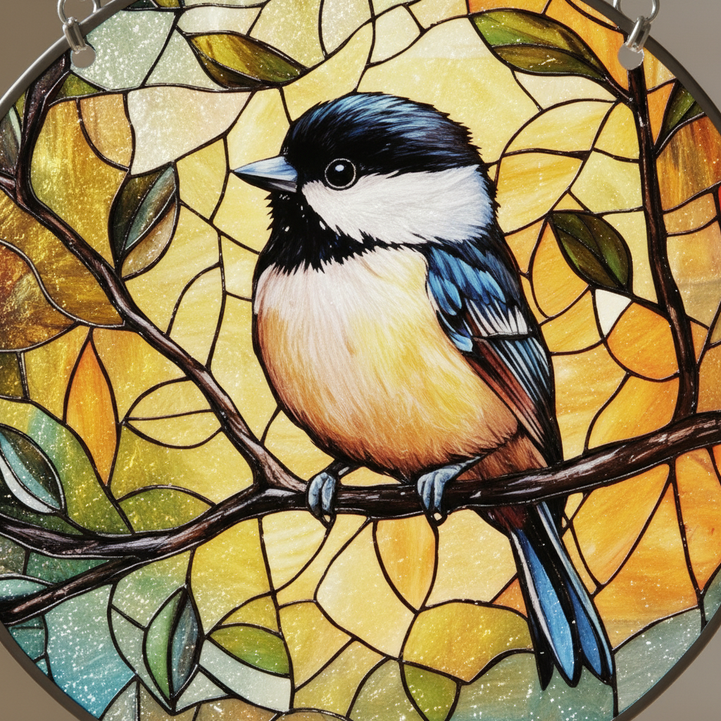 🎨🐦 Stained Glass Style Bird Sun Catcher