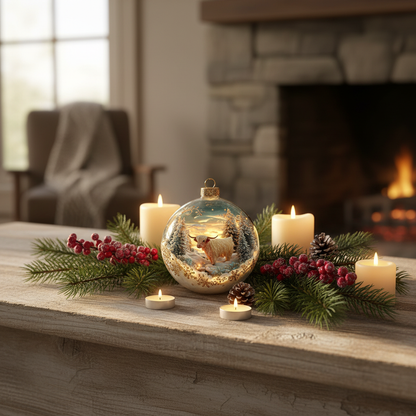 Highland Cow Snow Globe Christmas Ornament