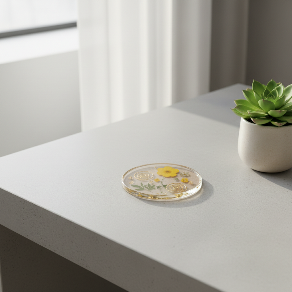 Pressed Flower Resin Coasters