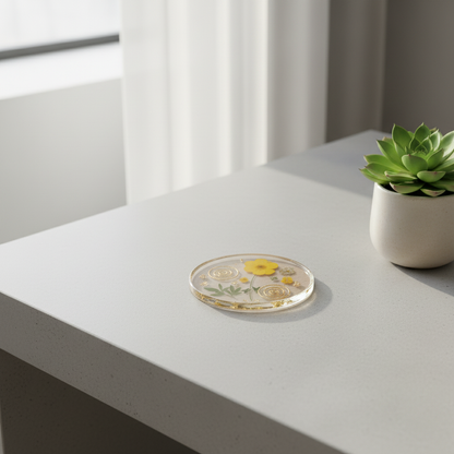 Pressed Flower Resin Coasters