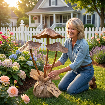 🔥Summer Hot Sale🍄Vintage Metal Mushroom Garden Stakes, Whimsical Outdoor Yard Decor