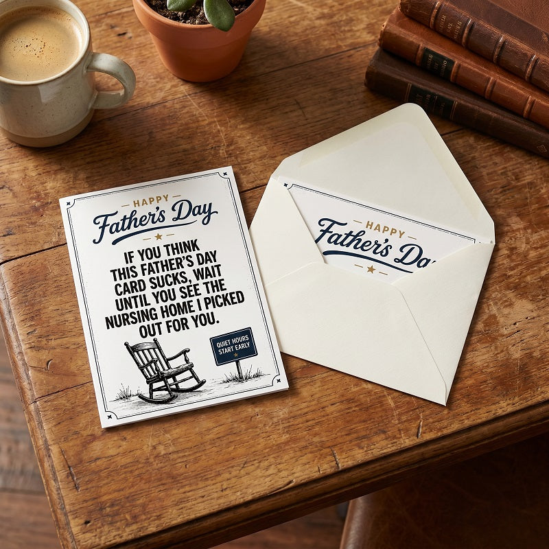 🔥Funny & Heartfelt Father’s Day Card for Dad✉Ready-to-Gift Humorous Greeting Card with Envelope
