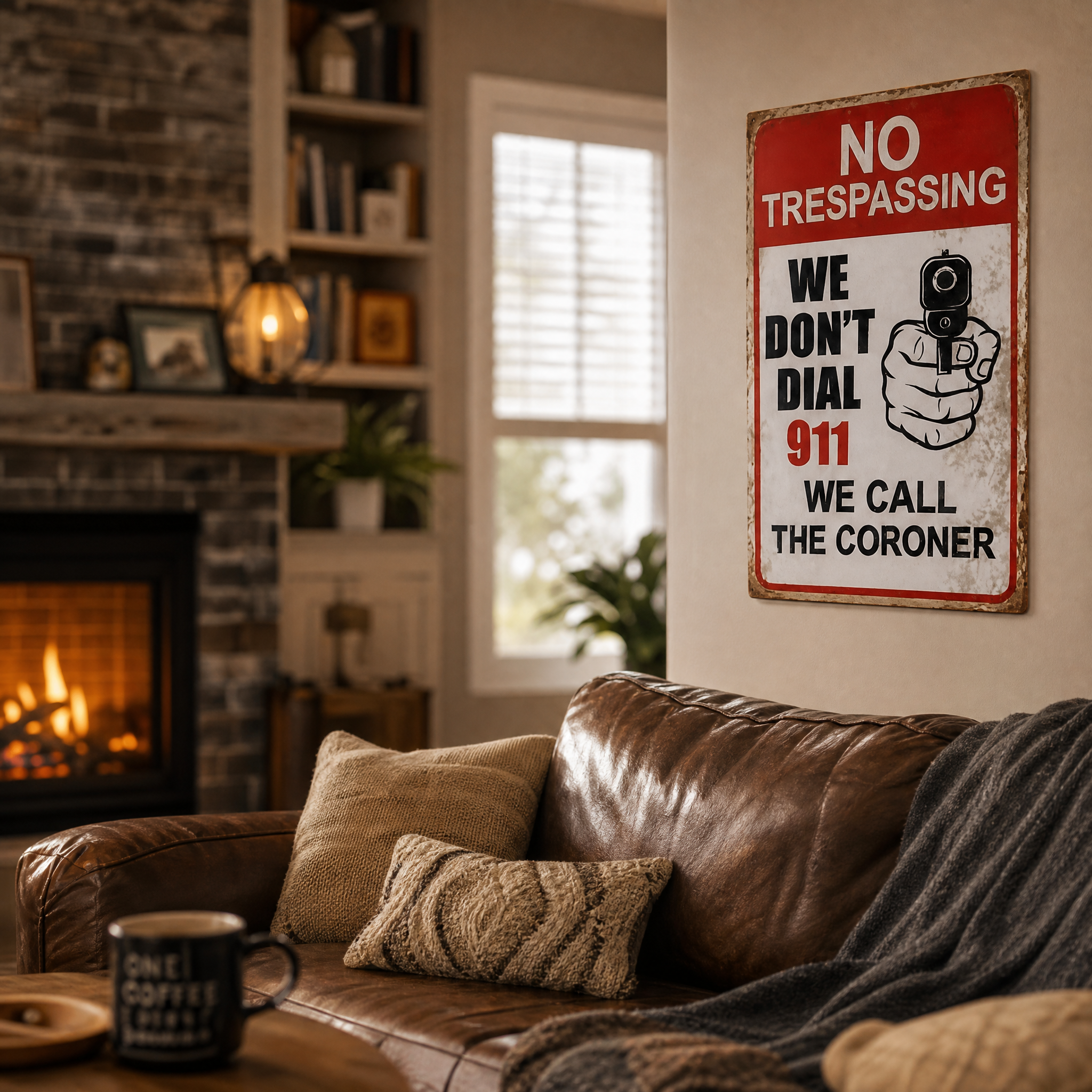 No Trespassing Metal Sign – Funny Warning Sign