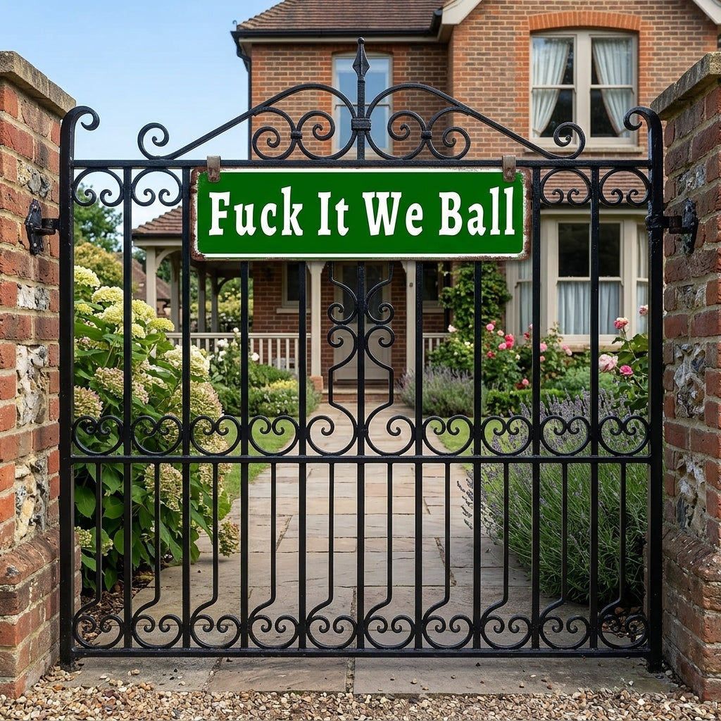Fuck It We Ball Metal Sign Funny Retro Wall Decor