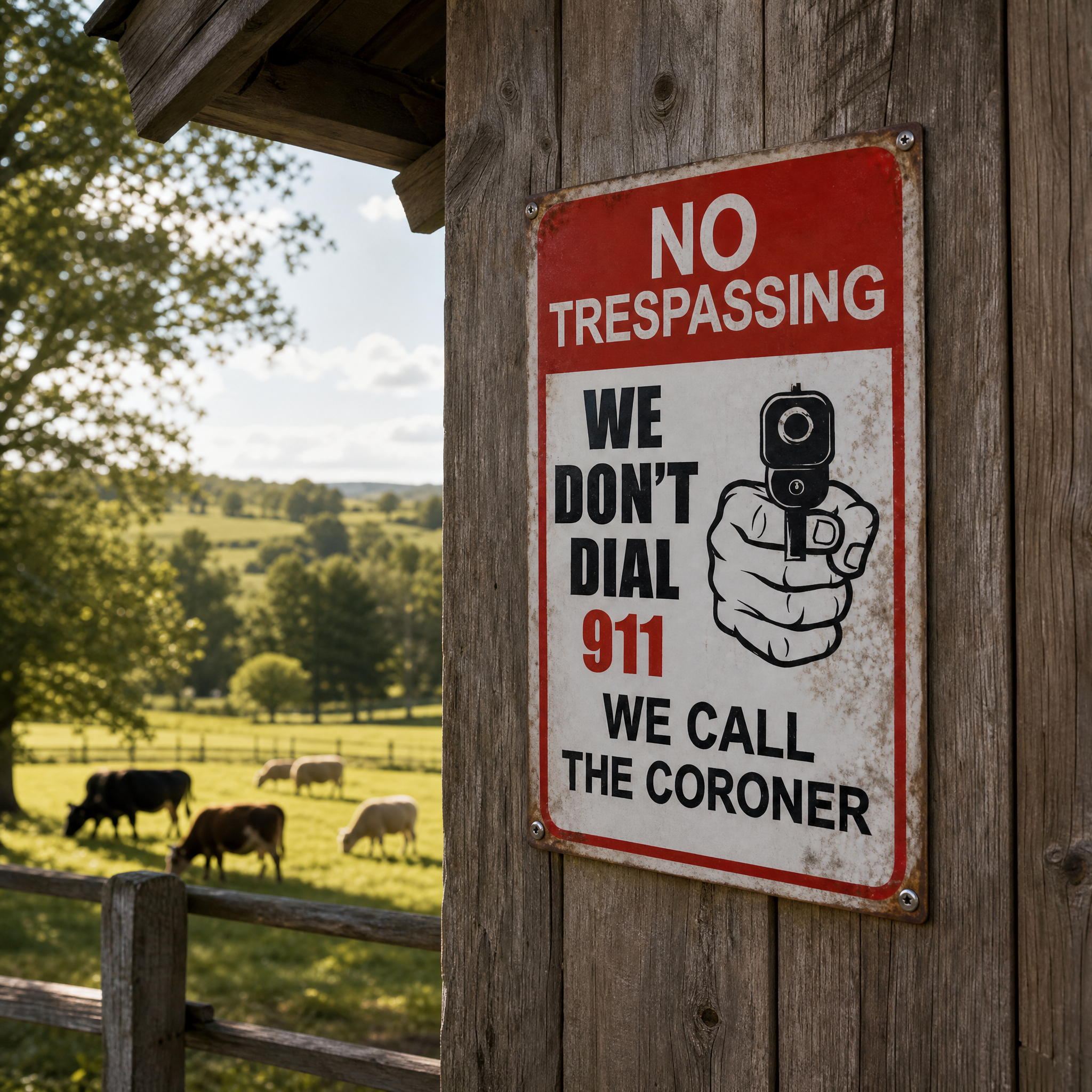 No Trespassing Metal Sign – Funny Warning Sign