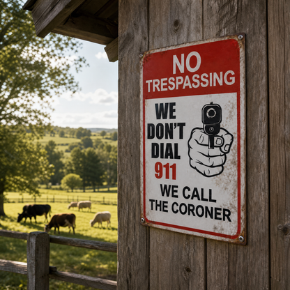 No Trespassing Metal Sign – Funny Warning Sign