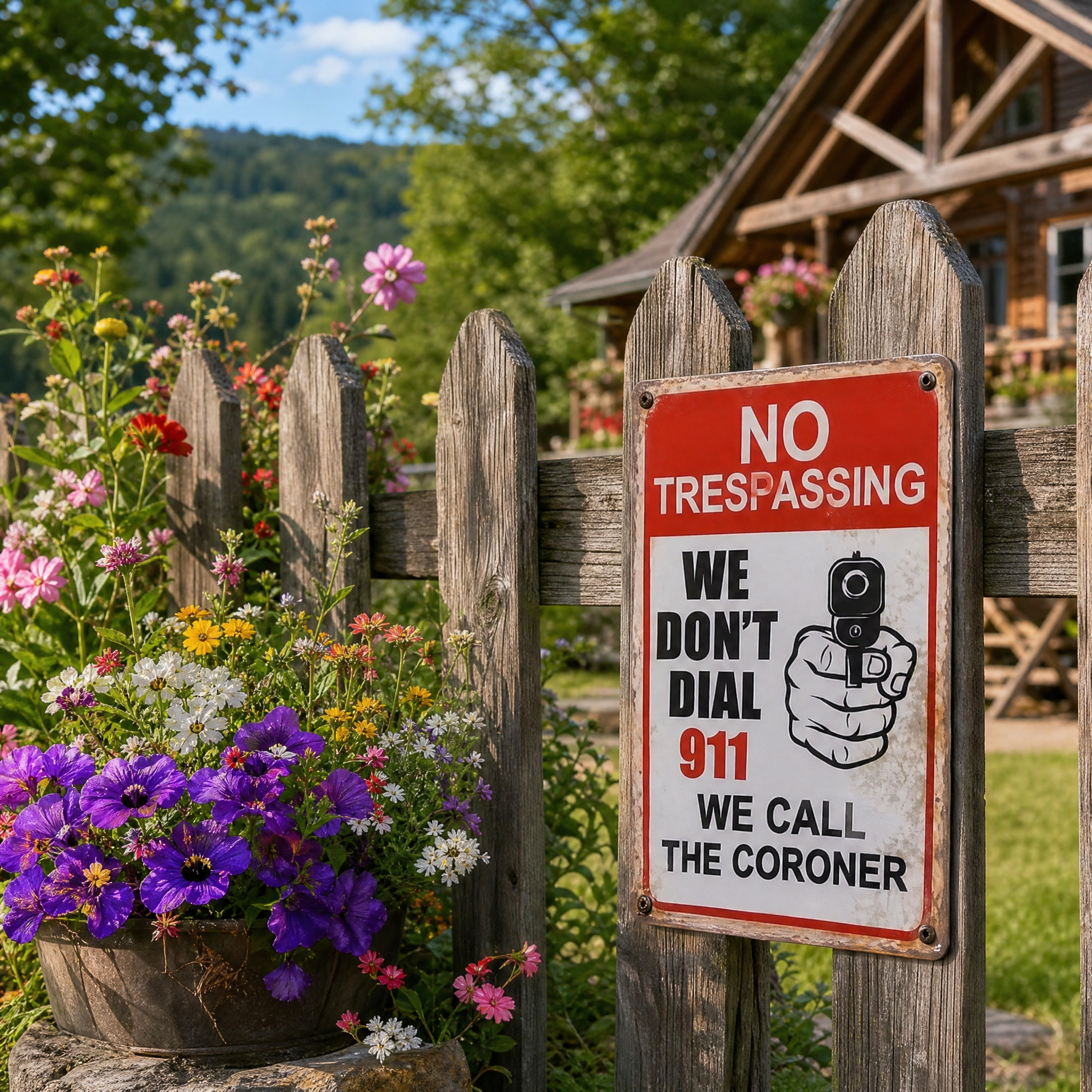 No Trespassing Metal Sign – Funny Warning Sign