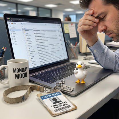 ✨"Zero Quacks Given" Middle Finger Duck Keychain & Poem Card Set - The Ultimate Cheeky Gift!