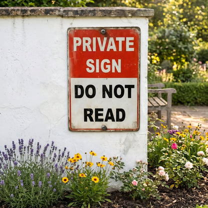 🔥Private Sign – “Do Not Read” Funny Metal Warning Sign 😂