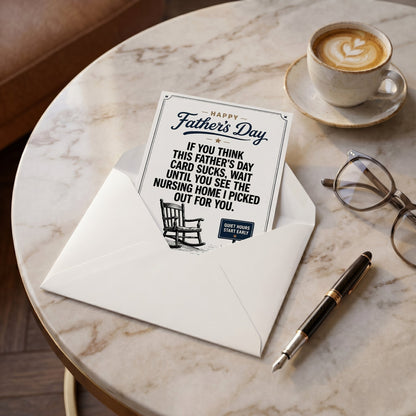🔥Funny & Heartfelt Father’s Day Card for Dad✉Ready-to-Gift Humorous Greeting Card with Envelope